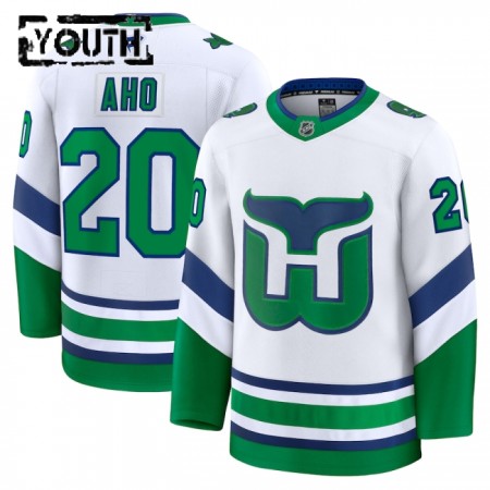 Maillot de Hockey Carolina Hurricanes Fanatics Premium Sebastian Aho 2024-25 Blanc Troisième - Enfant
